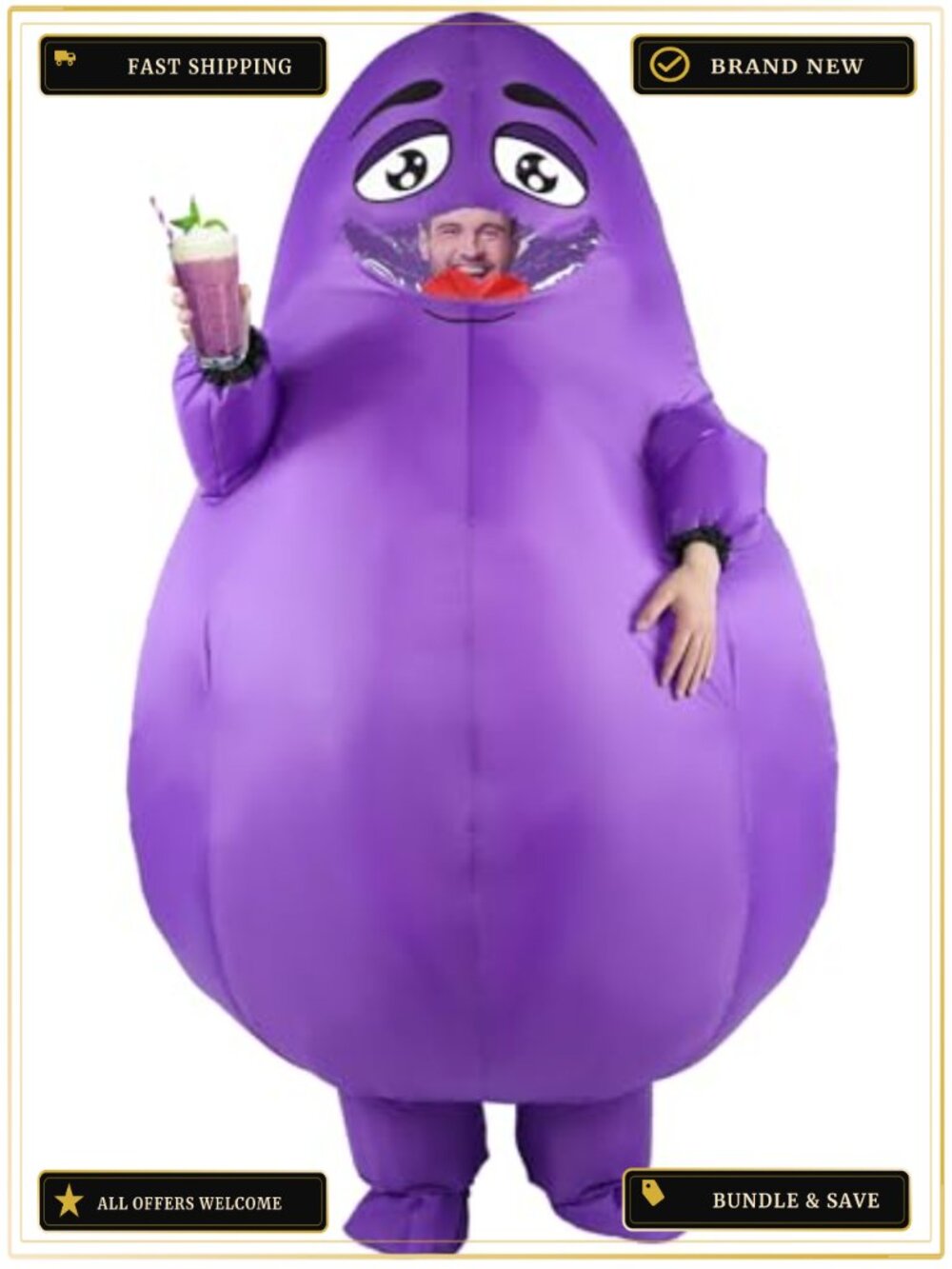 Halloween Inflatable Blow Up Full Body Costume Suit Adult Unisex One Size